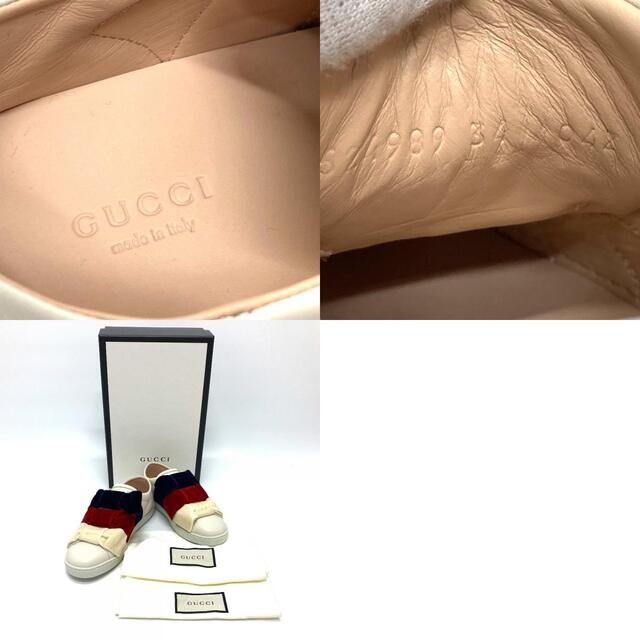 Gucci - グッチ GUCCI BEE 蜂 524989 リボン ローカット スリッポン