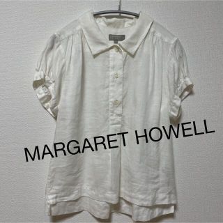 マーガレットハウエル(MARGARET HOWELL)のMARGARET HOWELLホワイトリネンシャツ(シャツ/ブラウス(半袖/袖なし))