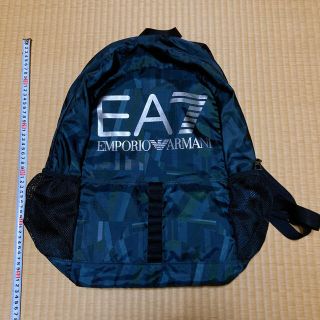 エンポリオアルマーニイーエーセブン(EMPORIO ARMANI EA7)の美品！　エンポリオアルマーニ　EA7ロゴリュックサック　バックパック　総柄(バッグパック/リュック)