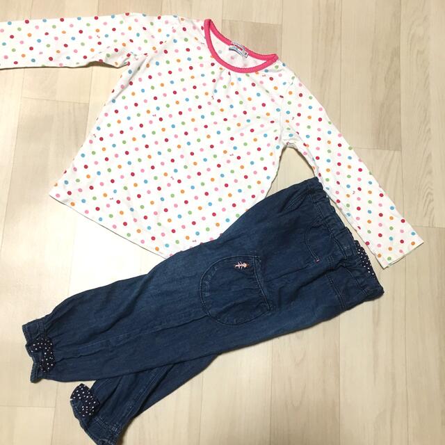 mikihouse(ミキハウス)のミキハウス　パンツ　長袖Tシャツ 110 キッズ/ベビー/マタニティのキッズ服女の子用(90cm~)(Tシャツ/カットソー)の商品写真