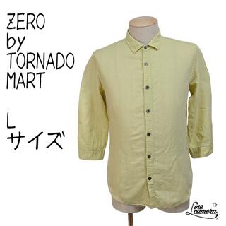 トルネードマート(TORNADO MART)のトルネードマート L シャツ 5部丈 イエロー オープンカラー 麻 25(シャツ)