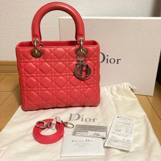 クリスチャンディオール(Christian Dior)の国内ブティック♪レディディオール　ミディアム　ホットピンク(ハンドバッグ)