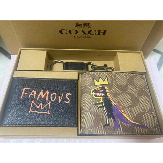 COACH 二つ折り財布 折りたたみ財布 カードケース キーホルダー付き