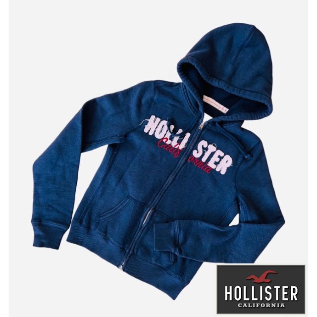 HOLLISTER レディース ジップアップパーカー ネイビー Lサイズ | フリマアプリ ラクマ