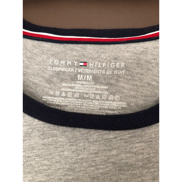 TOMMY HILFIGER(トミーヒルフィガー)のTOMY メンズM   長そで　綿100% グレー×紺 メンズのトップス(Tシャツ/カットソー(七分/長袖))の商品写真