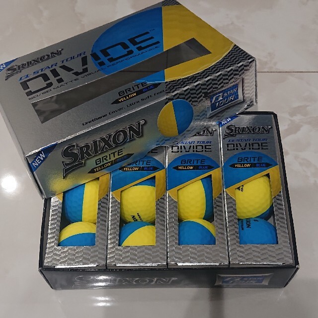 スリクソン ゴルフボール Q-STAR DIVIDE 青×黄 1ダース 新品