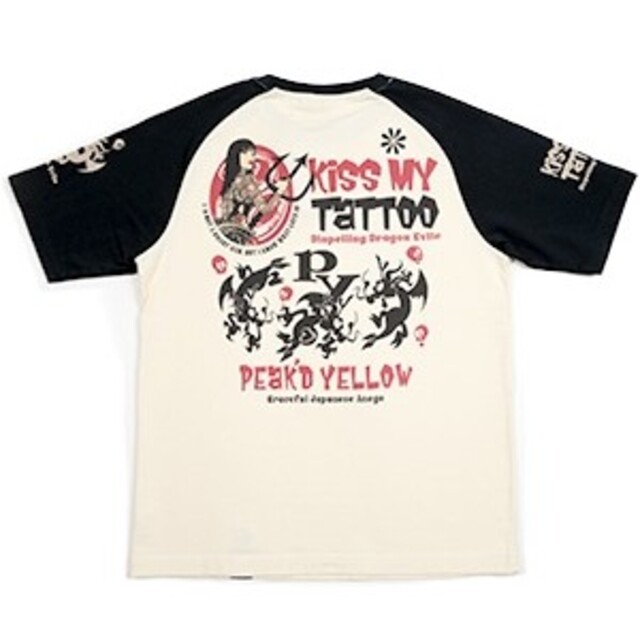 PEAK'D YELLOW(ピークドイエロー)のピークドイエロー/Tシャツ/ホワイト/PYT-230/カミナリモータース メンズのトップス(Tシャツ/カットソー(半袖/袖なし))の商品写真