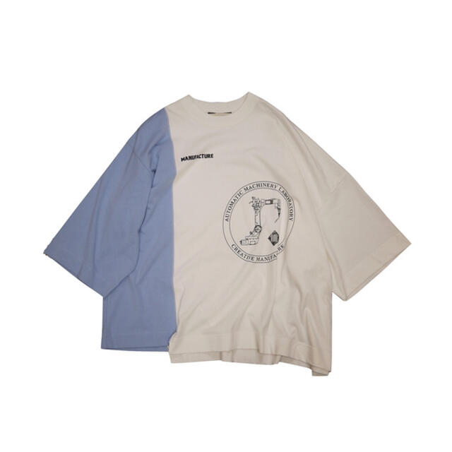 Jieda(ジエダ)のJieDa ASYMMETRY S/S WHITE/BLUE メンズのトップス(Tシャツ/カットソー(半袖/袖なし))の商品写真