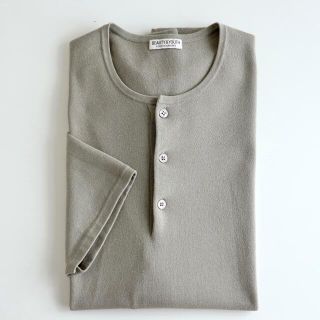 ビューティアンドユースユナイテッドアローズ(BEAUTY&YOUTH UNITED ARROWS)のビューティ&ユース 半袖ヘンリーネックニット カーキ L(Tシャツ/カットソー(半袖/袖なし))