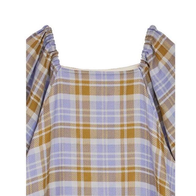 Ameri VINTAGE(アメリヴィンテージ)のAMERI VINTAGE  LACEY CHECK PUFF DRESS  レディースのワンピース(ロングワンピース/マキシワンピース)の商品写真