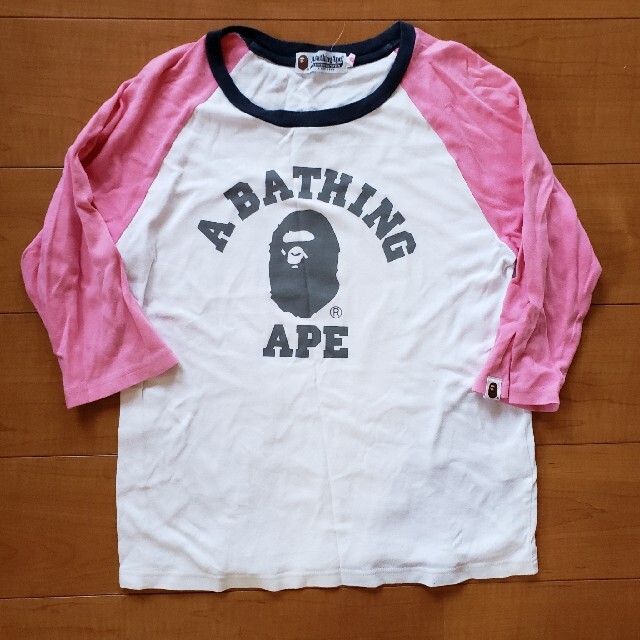 A BATHING APE(アベイシングエイプ)のBape レディース ラグラン ロンＴ S 7分袖 Tシャツ  ベイプ エイプ レディースのトップス(Tシャツ(長袖/七分))の商品写真