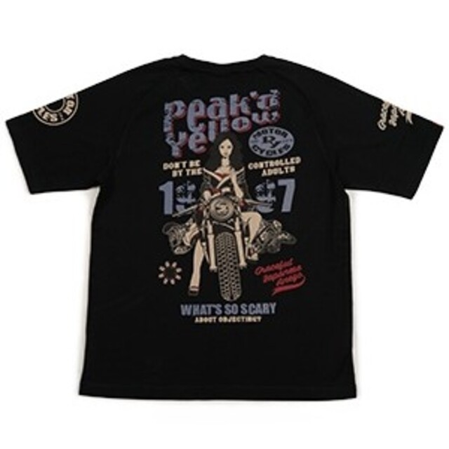 PEAK'D YELLOW(ピークドイエロー)のピークドイエロー/Tシャツ/ブラック/PYT-231/カミナリモータース メンズのトップス(Tシャツ/カットソー(半袖/袖なし))の商品写真