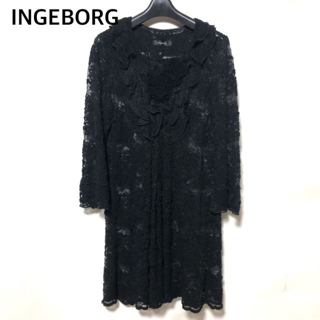 INGEBORG ヴィンテージ フラワー レース フリル ワンピース/チュニック