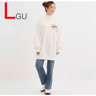 ジーユー(GU)の&& GU グラフィックスウェットチュニック(長袖) L(トレーナー/スウェット)