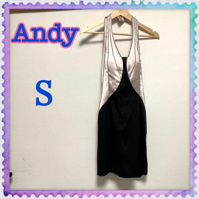 Andy(アンディ)のアンディ　ホルターネックミニドレス　ラインストーン　高級キャバドレス レディースのフォーマル/ドレス(ミニドレス)の商品写真
