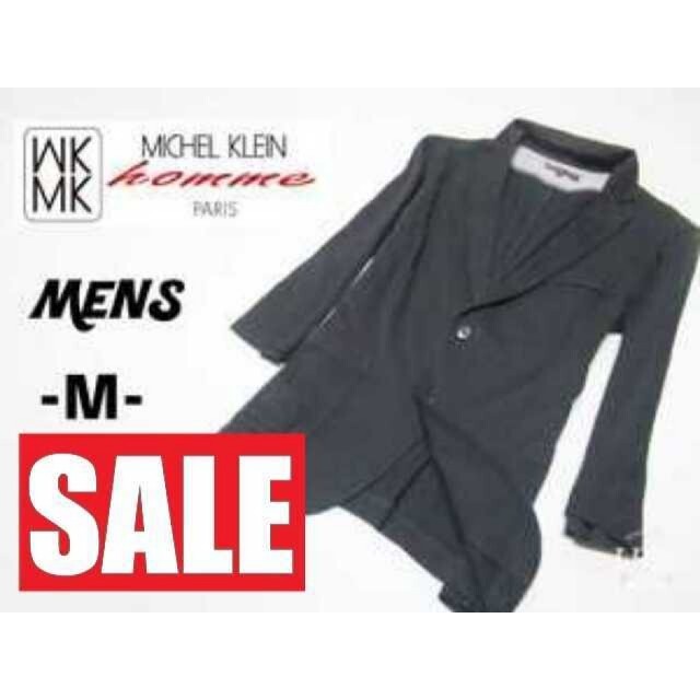 MICHEL KLEIN(ミッシェルクラン)のメンズM◇MICHEL KLEIN◇春夏7分袖テーラードジャケット 黒 メンズのジャケット/アウター(テーラードジャケット)の商品写真