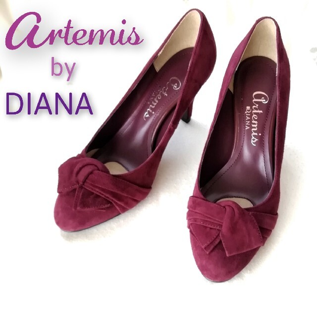 DIANA(ダイアナ)の『アルテミス by ダイアナ』スエード調/ボルドーカシュクール/パンプス23cm レディースの靴/シューズ(ハイヒール/パンプス)の商品写真