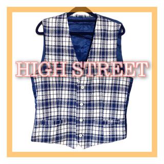 ハイストリート(HIGH STREET)のHIGHSTREET ハイストリート スーツ ベスト チェック 新品(スーツベスト)