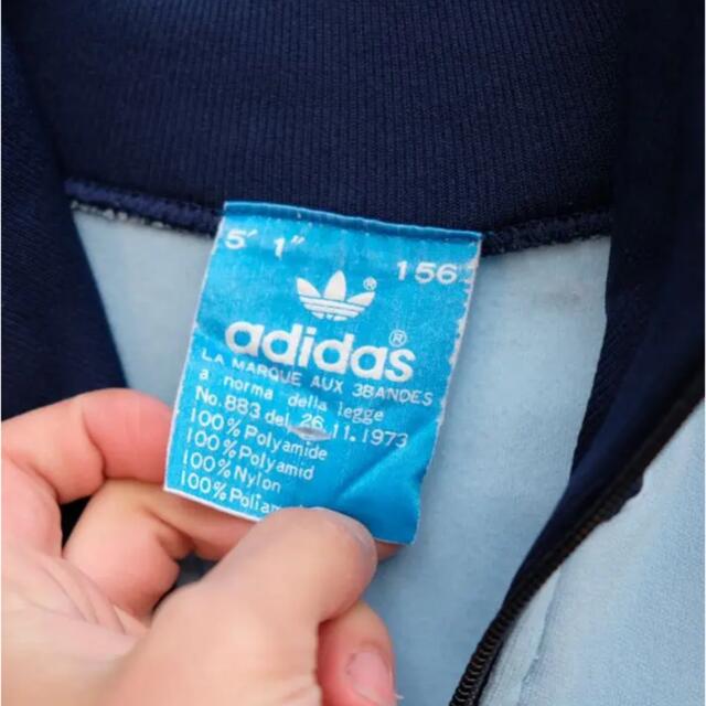 adidas(アディダス)の80s 90s adidas ジャージ　トレフォイルロゴ　ブルー　青　在原みゆき メンズのトップス(ジャージ)の商品写真