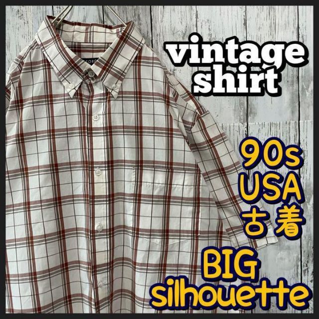 USA古着　90s ヴィンテージ 半袖 チェック シャツ 柄シャツ ゆるダボ メンズのトップス(シャツ)の商品写真