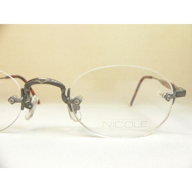ファッション小物NICOLE ヴィンテージ 眼鏡 フレーム ツーポイント アンティーク風 ニコル