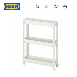 イケア(IKEA)のIKEA イケア　ヴェスケン　ワゴン　ホワイト　54x18x71 cm(キッチン収納)