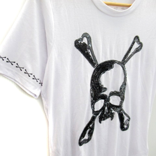 Roen(ロエン)のロエン Tシャツ カットソー 半袖 スカル柄 スパンコール S 白 ホワイト メンズのトップス(Tシャツ/カットソー(半袖/袖なし))の商品写真