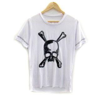 ロエン(Roen)のロエン Tシャツ カットソー 半袖 スカル柄 スパンコール S 白 ホワイト(Tシャツ/カットソー(半袖/袖なし))