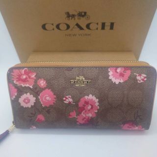 COACH - 未使用コーチ 長財布 F78018 カーキ×コーラルマルチ