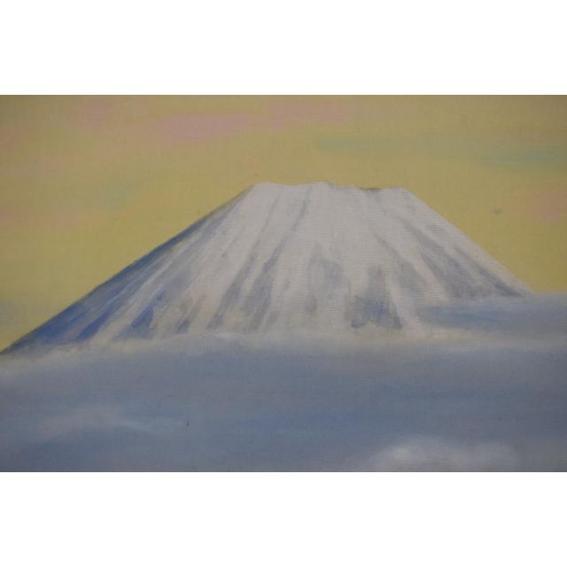 【真作】浜孤嘯/富士山遠望図/横物/掛軸☆宝船☆Z-541絵画/タペストリー