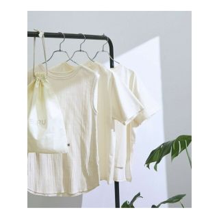 ロペ(ROPE’)の【ホワイト（10）】【洗える】【3枚セット】パックTシャツ(巾着付き)(カットソー(長袖/七分))