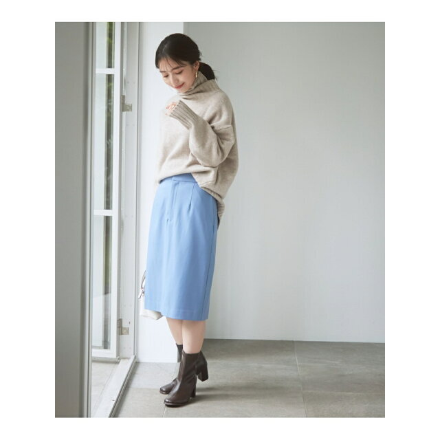 ViS(ヴィス)の【サックス（48）】【HOT BEAUTY STRETCH】暖かく動きやすいタイトスカート レディースのスカート(ロングスカート)の商品写真