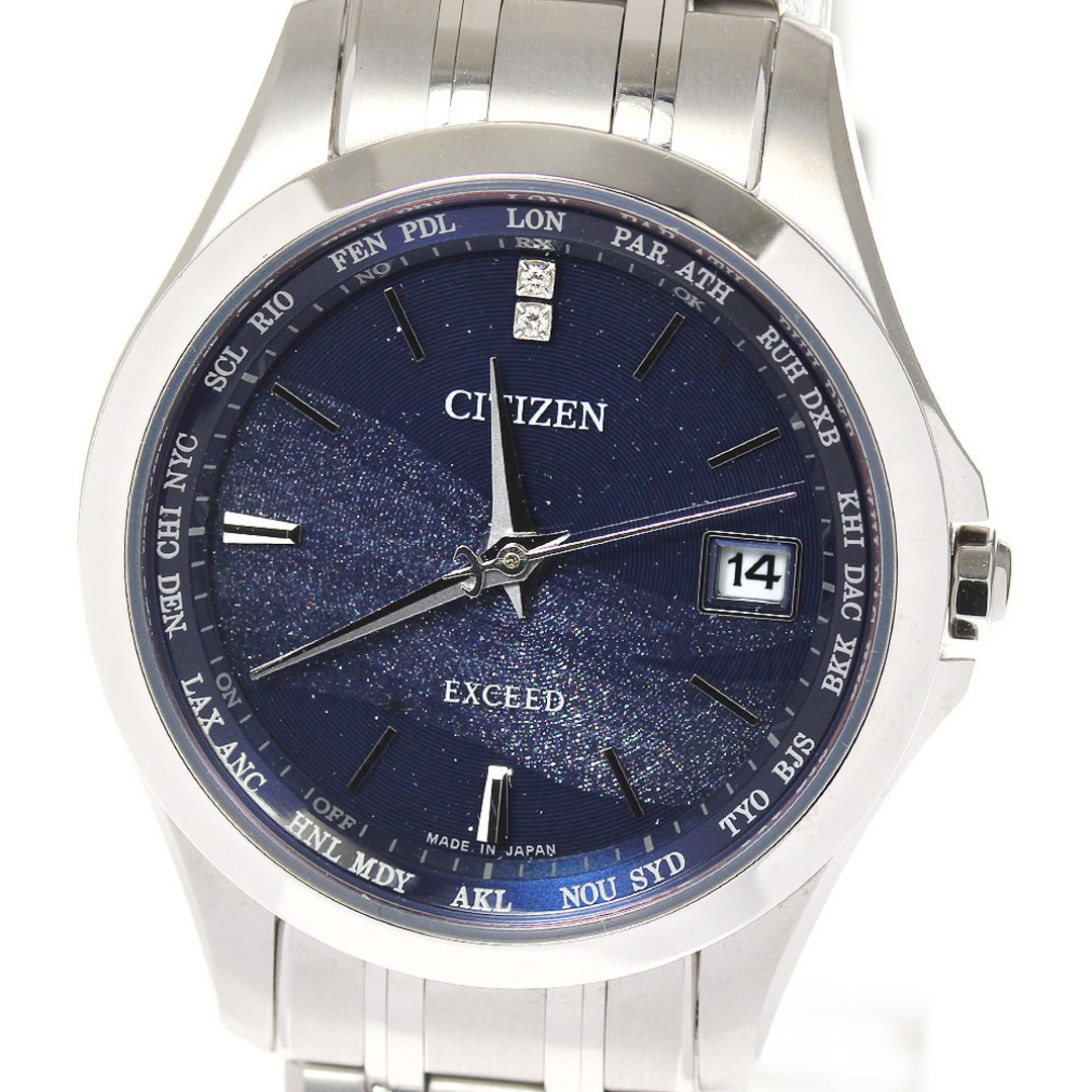 ☆美品★箱・保証書付き【CITIZEN】シチズン エクシード H240-T018017 エコドライブ 七夕 天の川 限定モデル ソーラー電波 レディース【ev20】