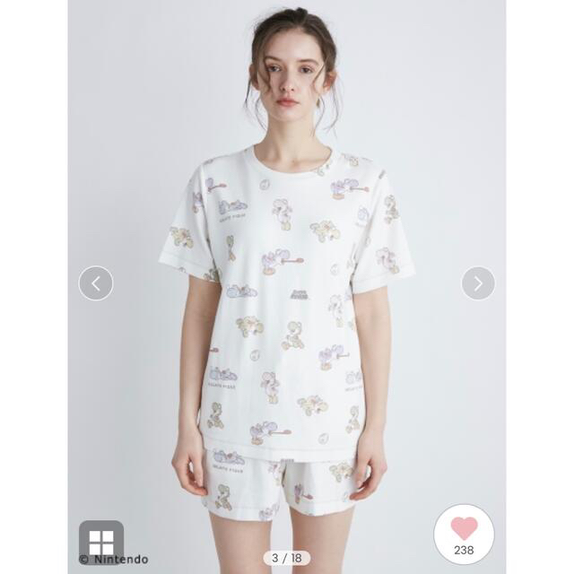 ジェラートピケ スーパーマリオキッズ ヨッシー柄Tシャツ&ショートパンツセット