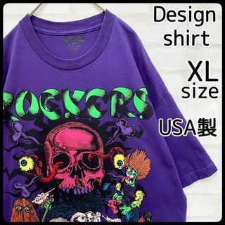 スワッガー(SWAGGER)の【USA製】ロッカーズ デカ プリント Tシャツ 半袖 XL モンスター 90s(Tシャツ/カットソー(半袖/袖なし))