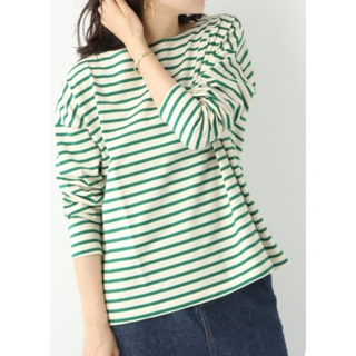 アパートバイローリーズ(apart by lowrys)の apart by lowrys◆ボートネック ボーダー Tシャツ ◆グリーン(カットソー(長袖/七分))