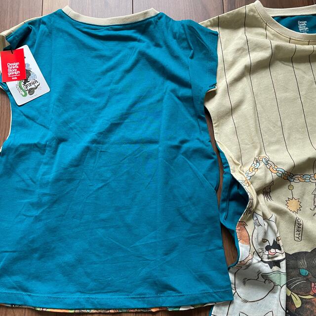 Design Tshirts Store graniph(グラニフ)のグラニフ　半袖ワンピース　2着　新品タグ付き　猫 キッズ/ベビー/マタニティのキッズ服女の子用(90cm~)(ワンピース)の商品写真