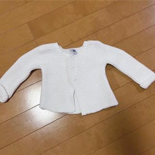 プチバトー(PETIT BATEAU)のプチバトー　petit beteau 12m カーディガン　白(カーディガン/ボレロ)