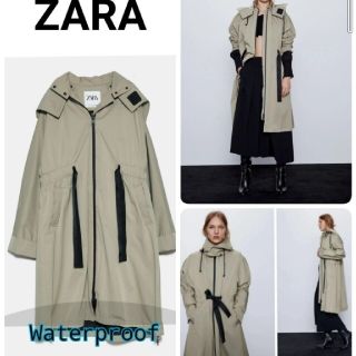 ザラ(ZARA)のZARAウォータープルーフフードカバーコート(トレンチコート)