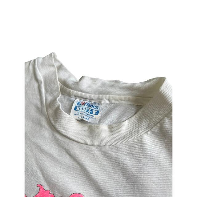 【1980s】ビンテージ　Hanes フラワープリント　白ボディ　Tシャツ 3