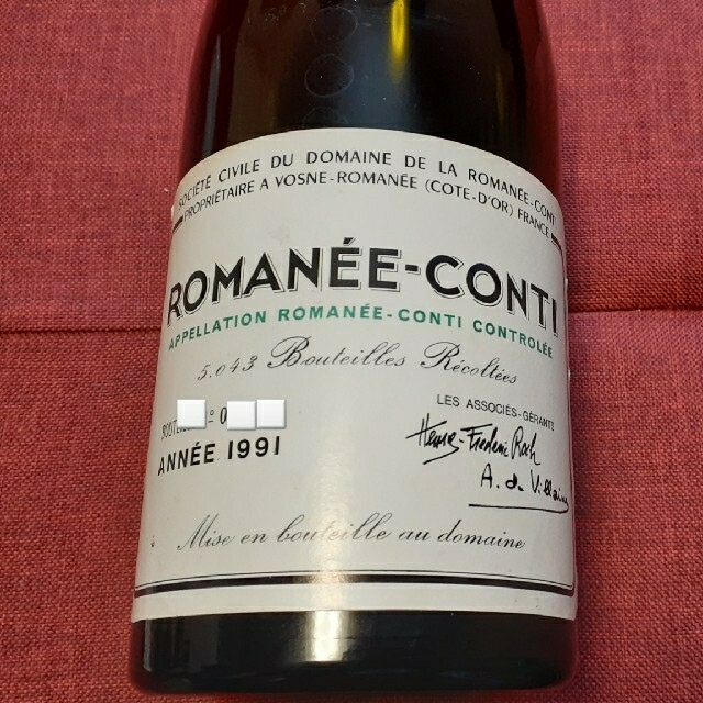 DRC  ロマネコンティ 1991年　　空瓶　超美品  希少価値 入手困難