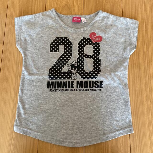 Disney(ディズニー)のDisney ディズニー　ミニーマウス　Tシャツ　グレー　130 ラメ入り キッズ/ベビー/マタニティのキッズ服女の子用(90cm~)(Tシャツ/カットソー)の商品写真