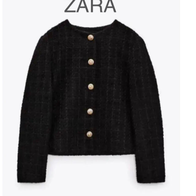 ZARA(ザラ)の4月まで限定出品完売品新品タグ付きzaraツイードジャケット レディースのジャケット/アウター(ノーカラージャケット)の商品写真