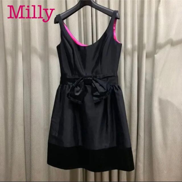 美品　Milly  インポート　上質　ブラックミニドレス　ワンピース ドレス