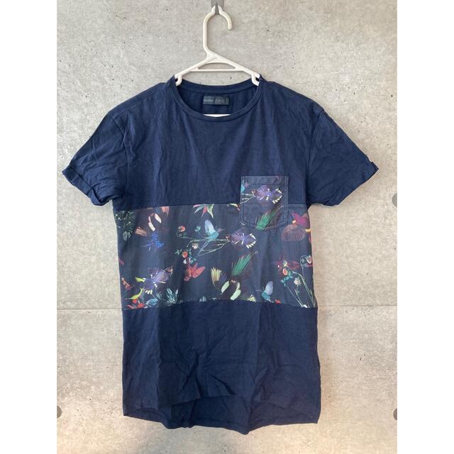 Bershka(ベルシュカ)のBershka ベルシュカ Tシャツ ネイビー メンズのトップス(Tシャツ/カットソー(半袖/袖なし))の商品写真