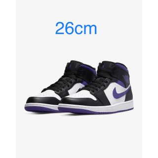 ナイキ(NIKE)のNike Air Jordan 1 Mid Black/Court Purple(スニーカー)