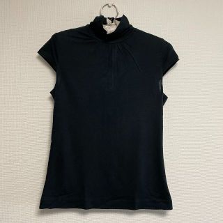 バナナリパブリック(Banana Republic)の【値下げ】春夏 フレンチスリーブニット ブラック Sサイ(カットソー(半袖/袖なし))