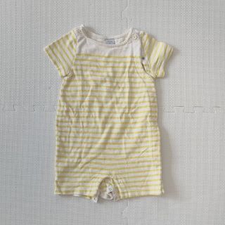 ベビーギャップ(babyGAP)のbaby GAP ロンパース　白　黄色　ボーダー(ロンパース)