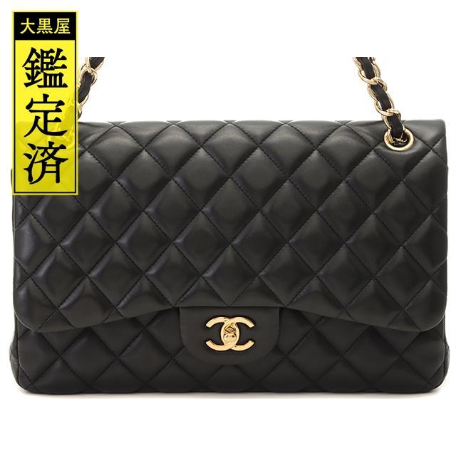CHANEL - シャネル デカマトラッセ チェーン​ショルダー  ブラック　ラムスキン【472】