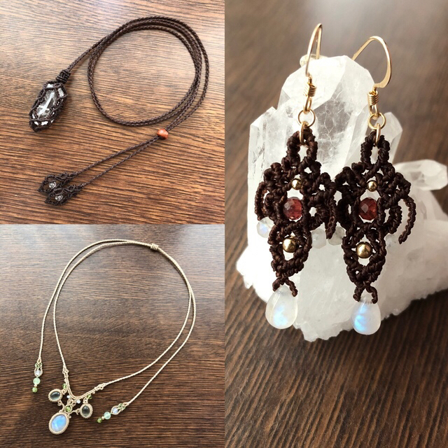 SOLD OUT*561*石の入れ替え可能????マニカラン水晶のマクラメ